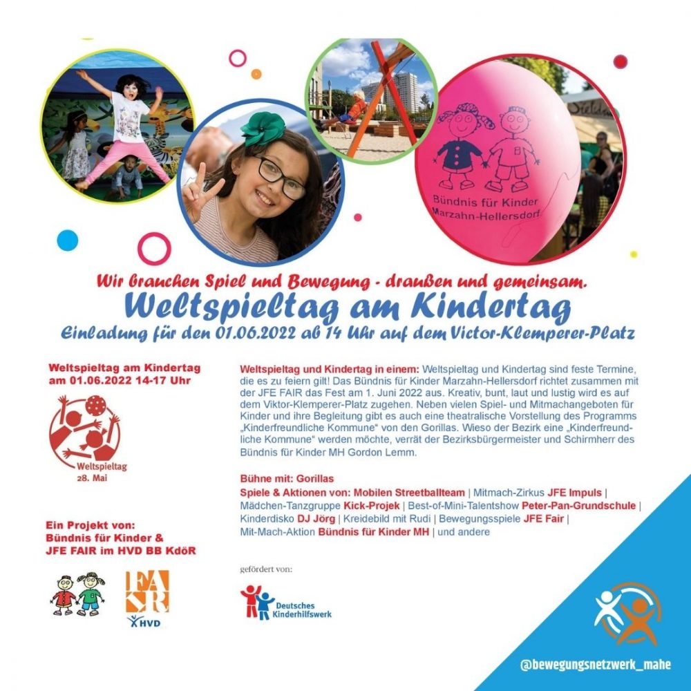 Weltspieltag am Kindertag - Einladung für den 01.06.2022