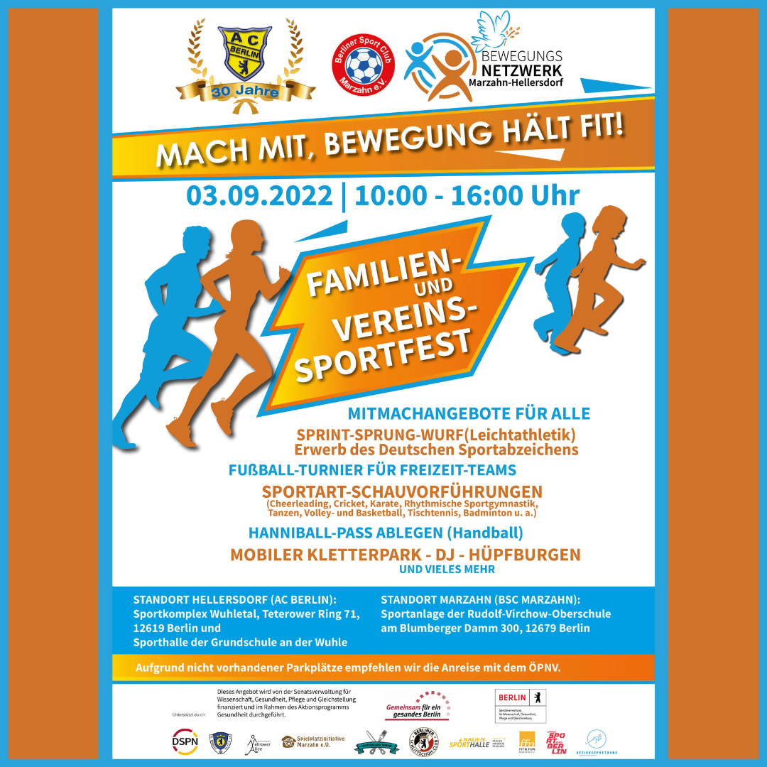 Flyer Familien und Vereinssportfest