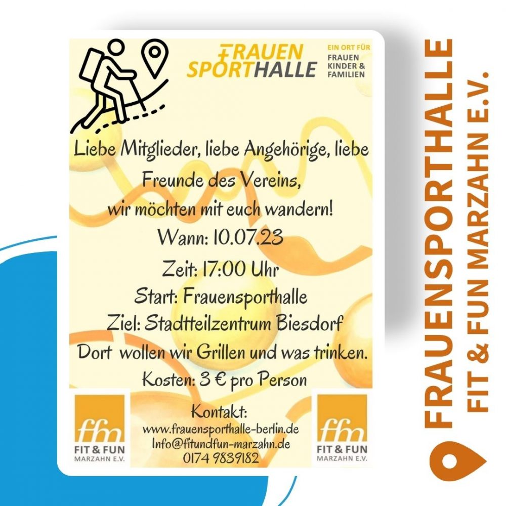 FRAUENSPORTHALLE - Wandern am 10.07.23